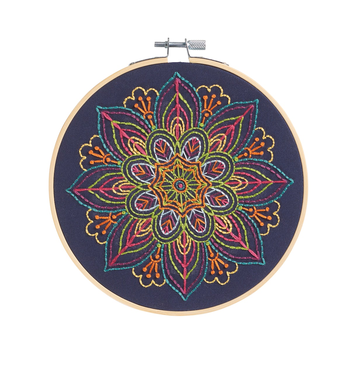 6" Neon Mandala Embroidery Kit by Loops & Threads®